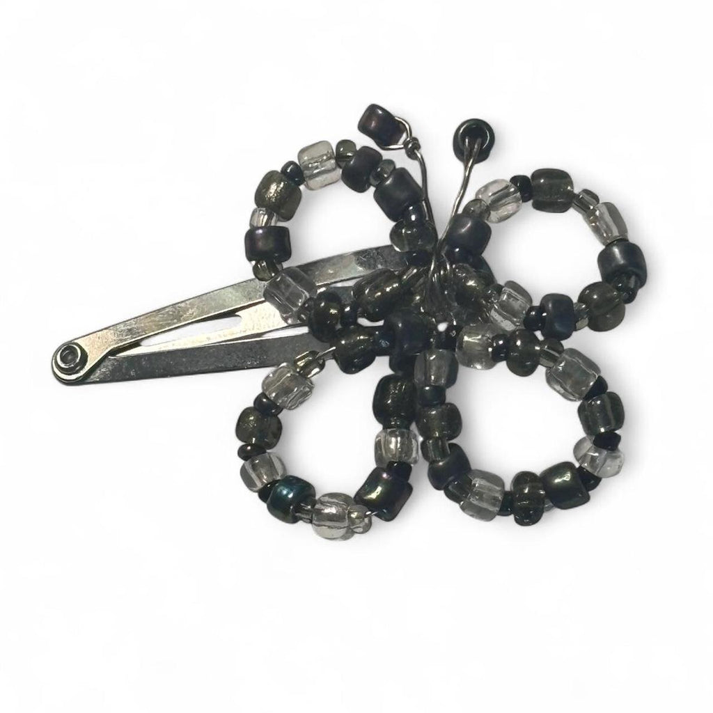 Gothic Beaded Butterfly hair clip
