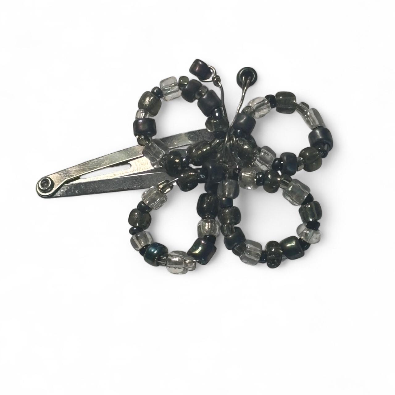 Gothic Beaded Butterfly hair clip