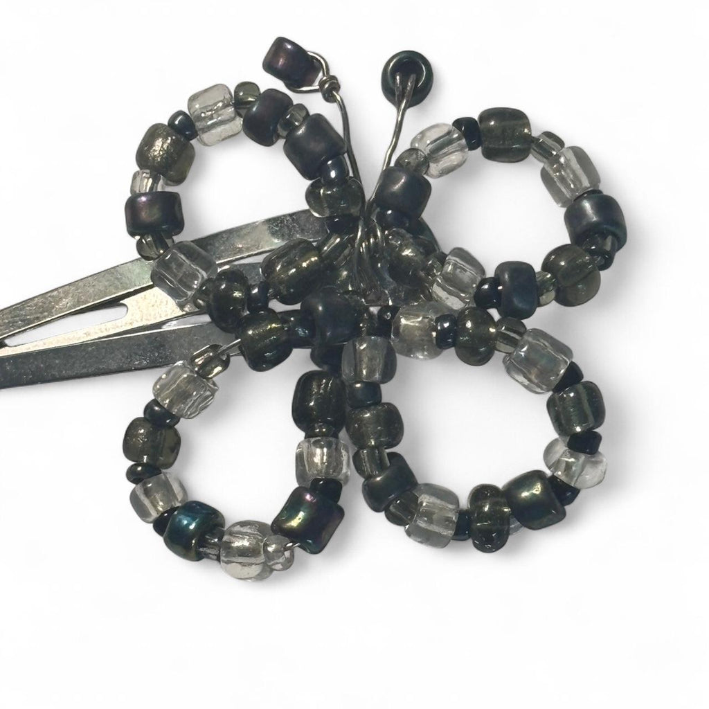 Gothic Beaded Butterfly hair clip