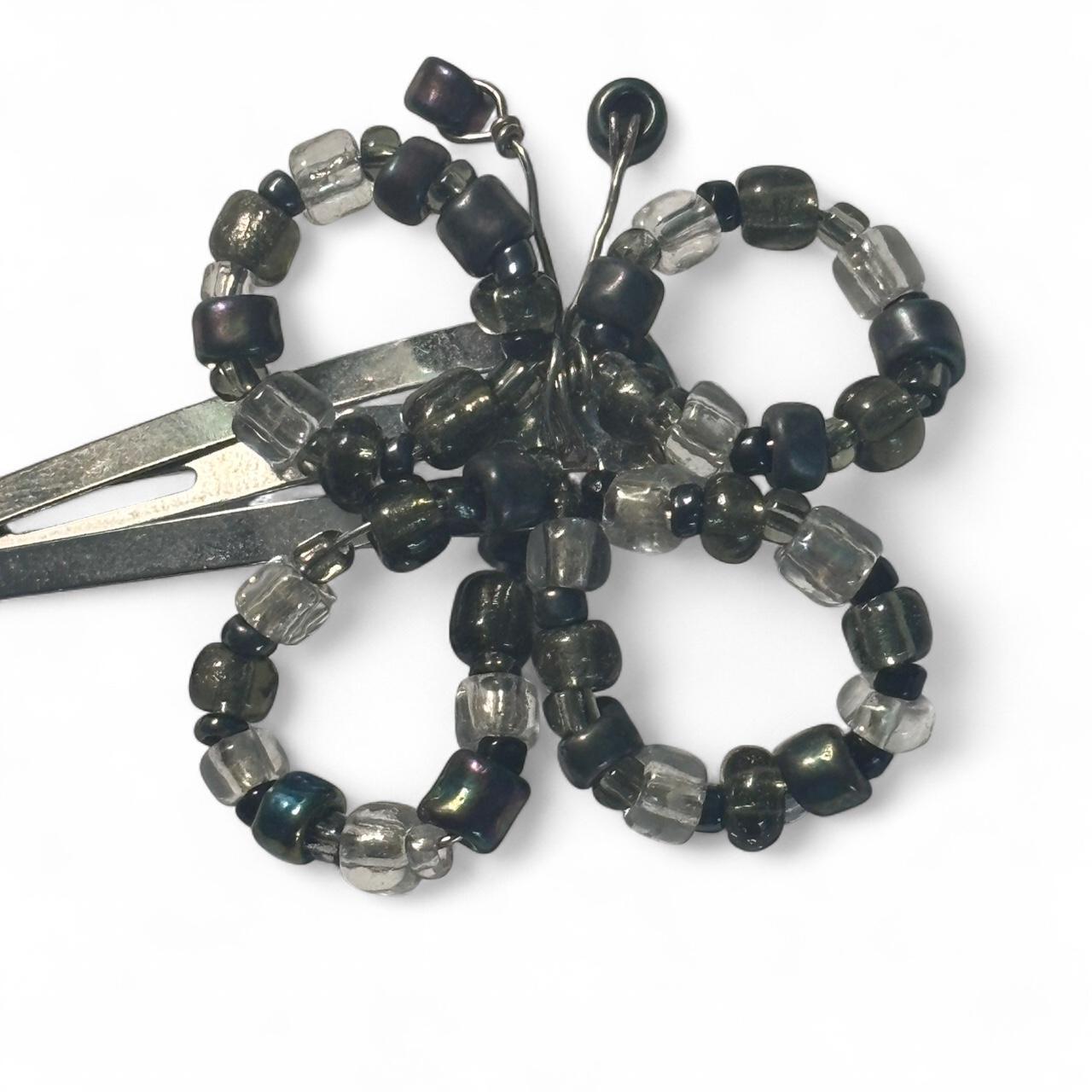 Gothic Beaded Butterfly hair clip
