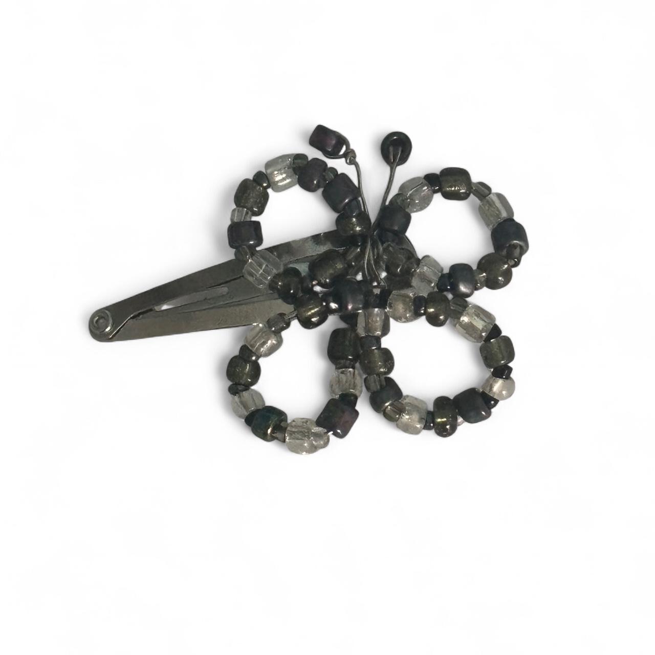Gothic Beaded Butterfly hair clip