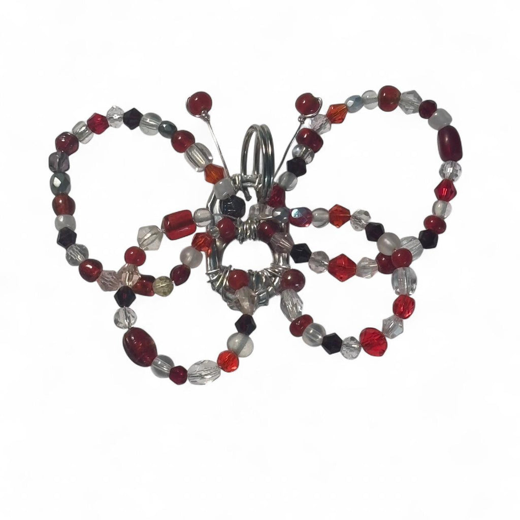 Red butterfly soda tab keychain