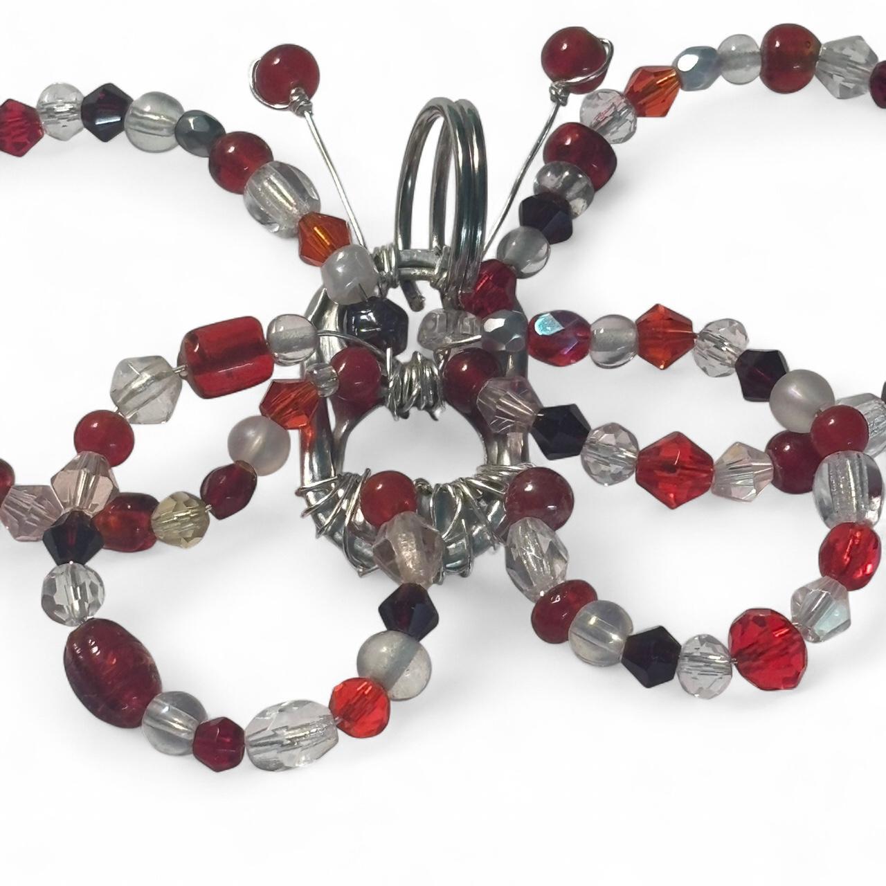 Red butterfly soda tab keychain