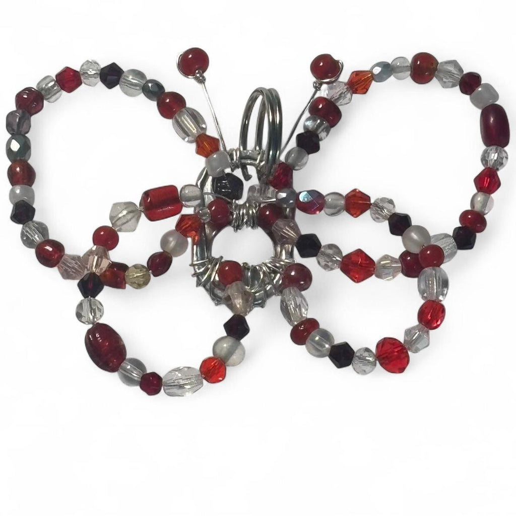 Red butterfly soda tab keychain