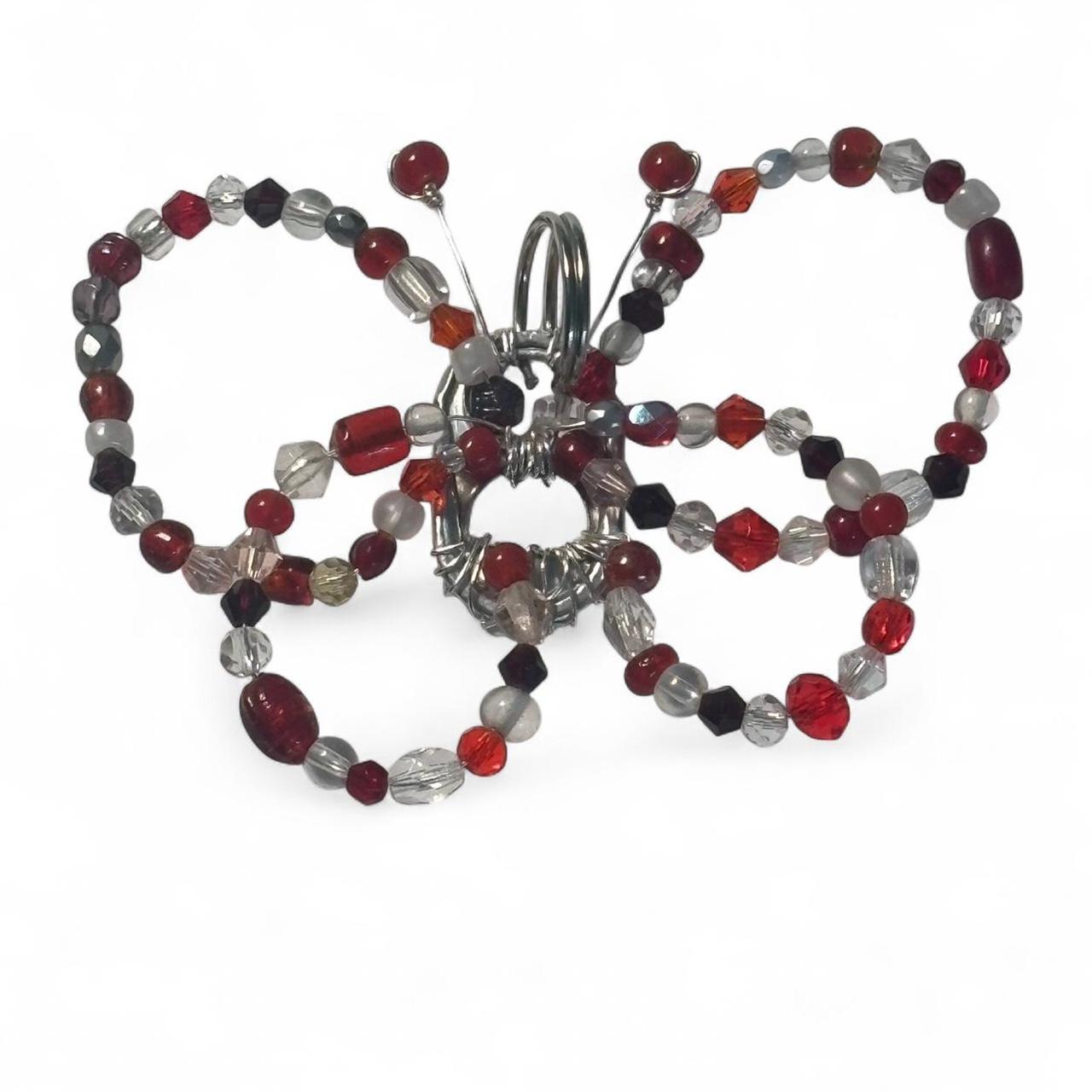 Red butterfly soda tab keychain