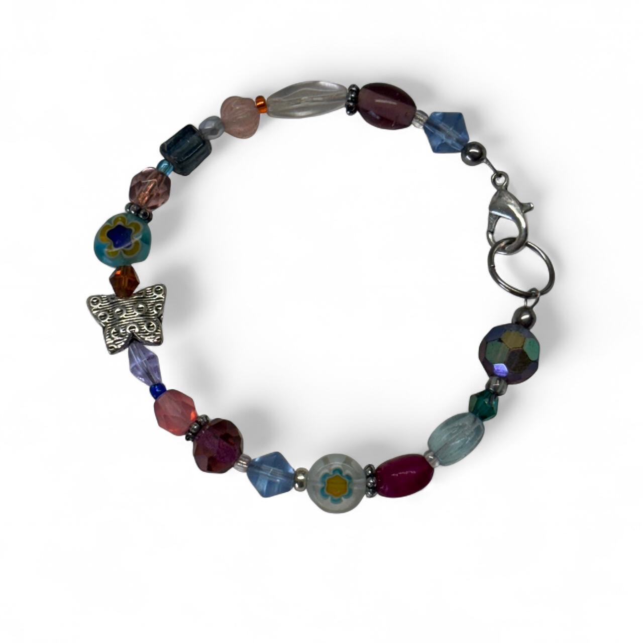 Multicolored butterfly bracelet