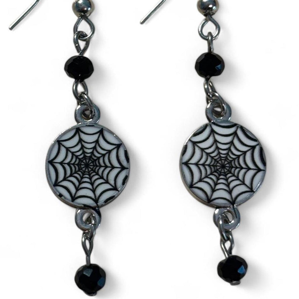 Spider web earrings