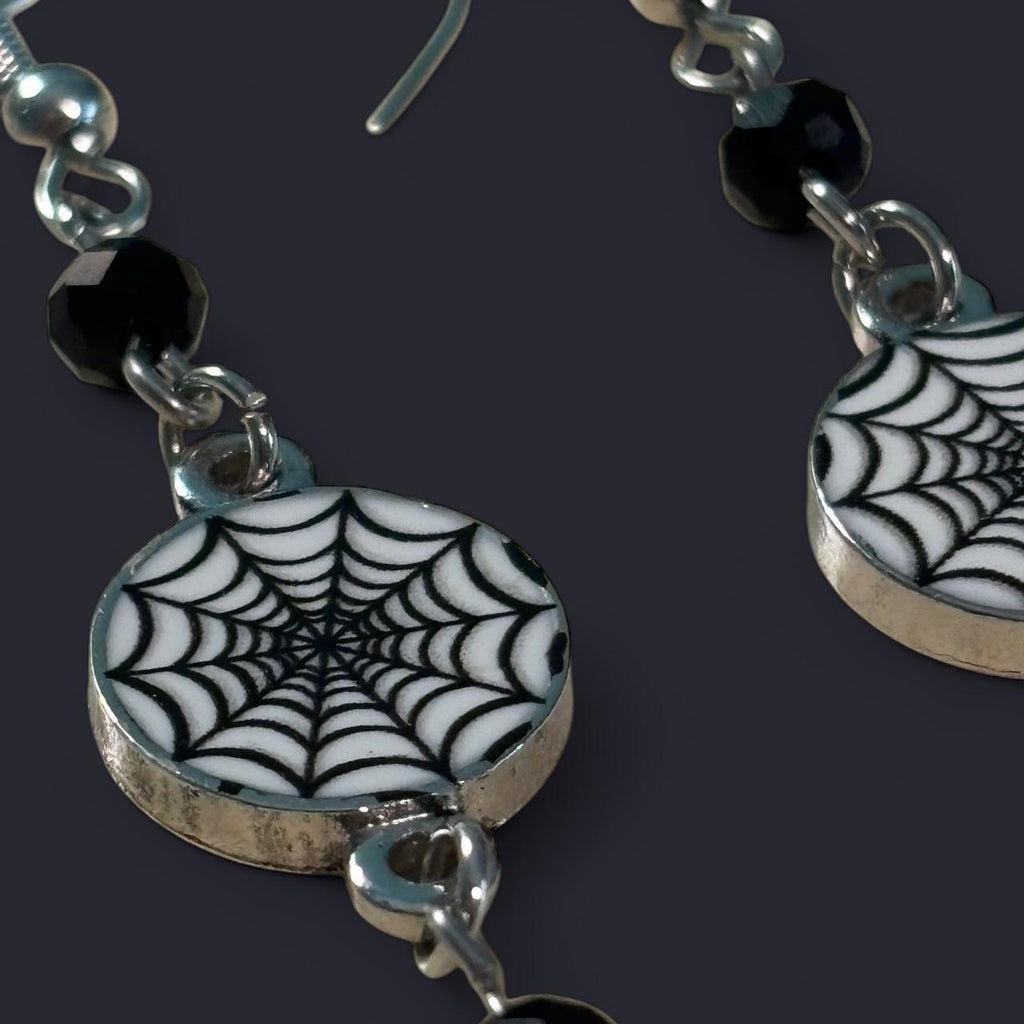 Spider web earrings