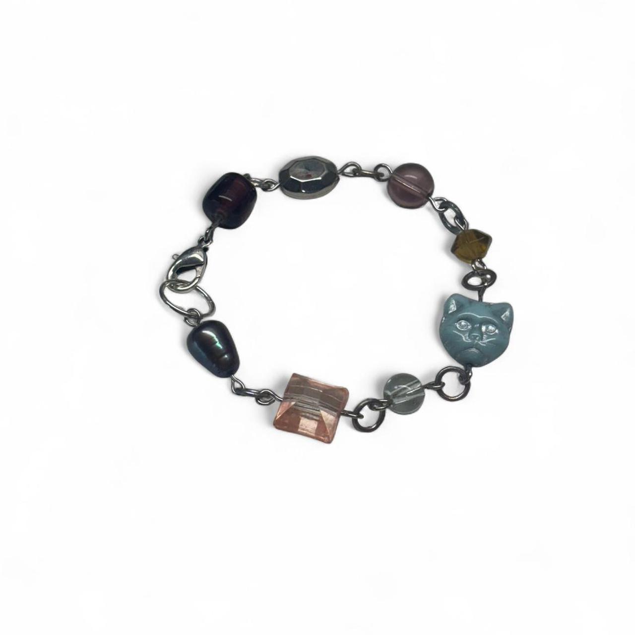 Blue cat beaded bracelet