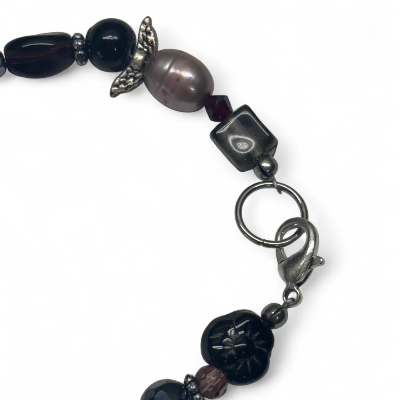 Whimsigoth mixed bead bracelet