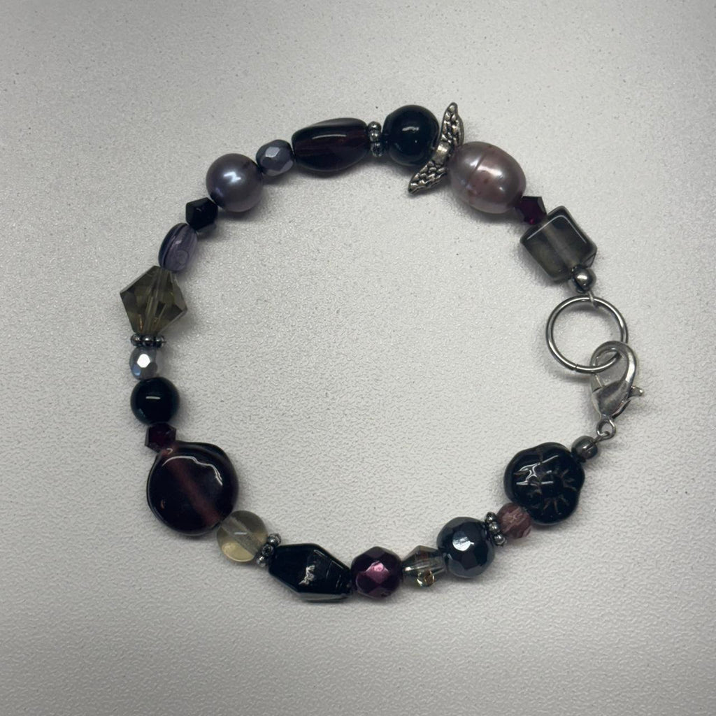 Whimsigoth mixed bead bracelet