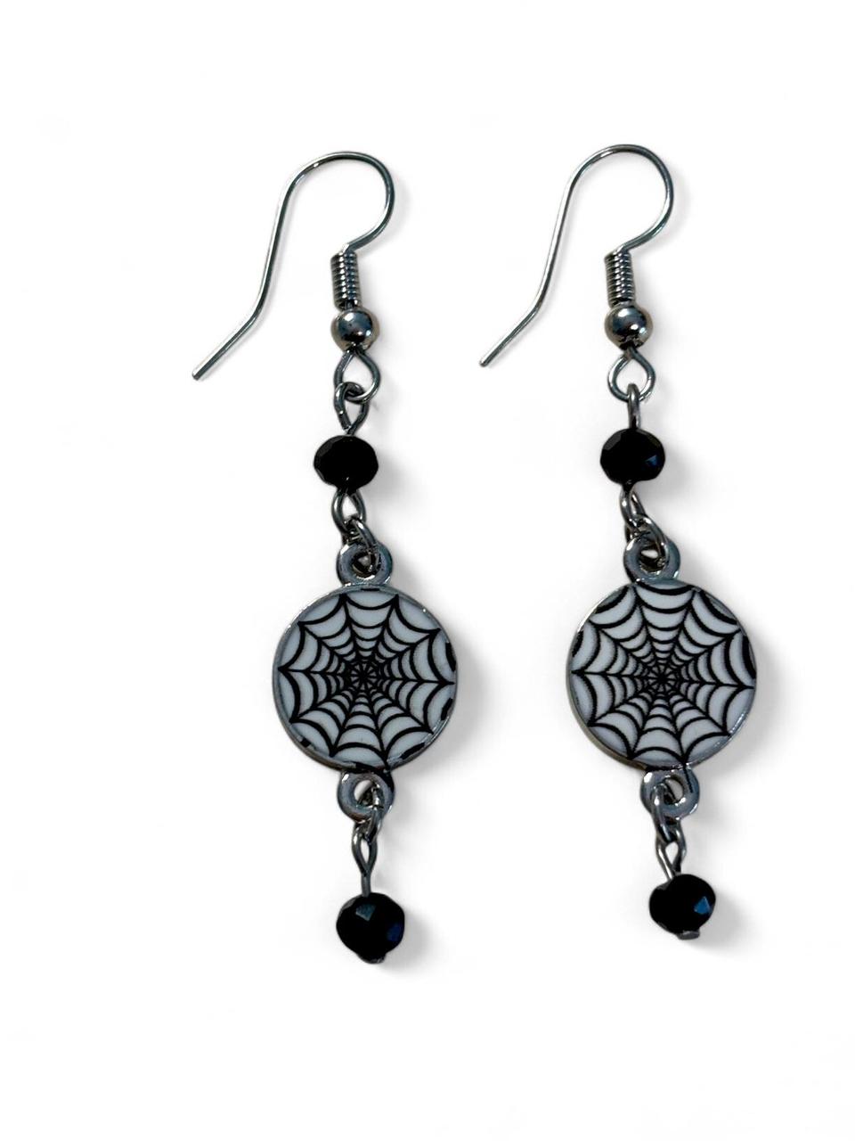 Spider web earrings